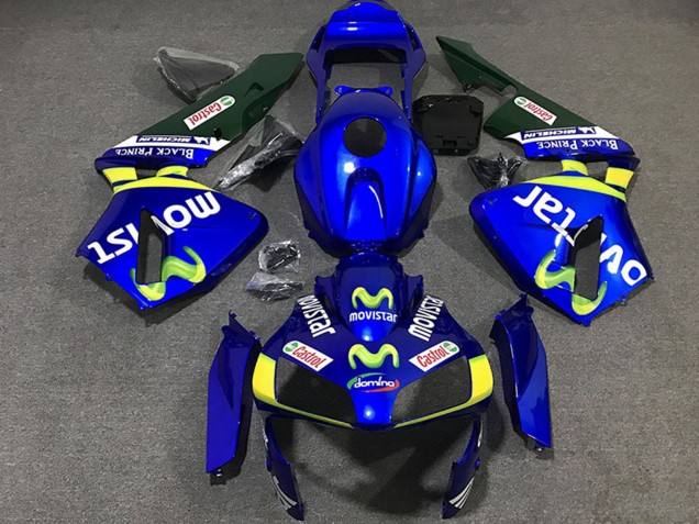 Mejores Carenados Moto Honda CBR600RR 2003-2004 - Azul Amarillo Verde MoviStar