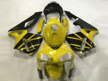 Mejores Carenados Moto Honda CBR600RR 2003-2004 - Mostaza Amarillo Negro Brillante