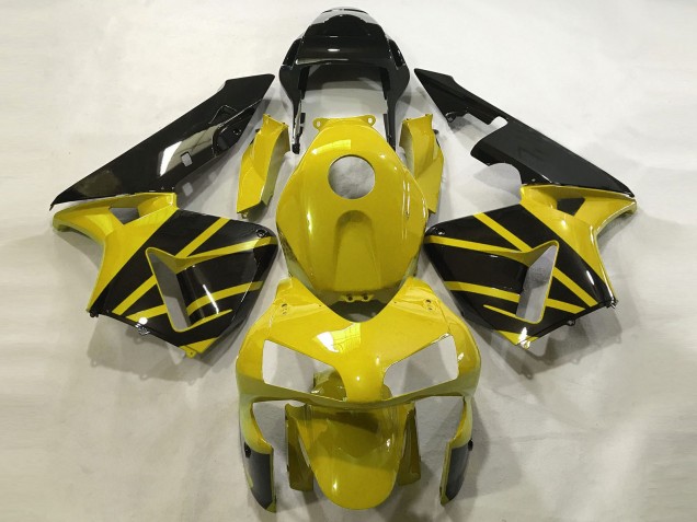 Mejores Carenados Moto Honda CBR600RR 2003-2004 - Mostaza Amarillo Negro Brillante