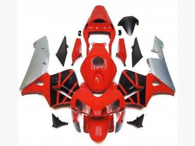 Mejores Carenados Moto Honda CBR600RR 2003-2004 - Plata Rojo Negro Brillante OEM Estilo