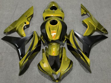 Mejores Carenados Moto Honda CBR600RR 2007-2008 - Oro Negro Mate OEM Estilo