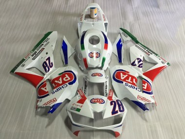 Mejores Carenados Moto Honda CBR600RR 2013-2023 - Blanco Rojo Azul Pata 28