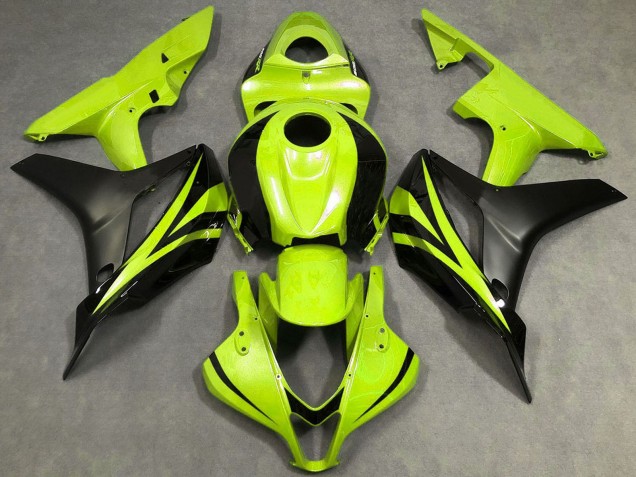 Mejores Carenados Moto Honda CBR600RR 2007-2008 - Neon Amarillo Negro Mate OEM Estilo
