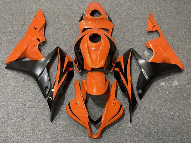 Mejores Carenados Moto Honda CBR600RR 2007-2008 - Naranja Negro Mate OEM Estilo