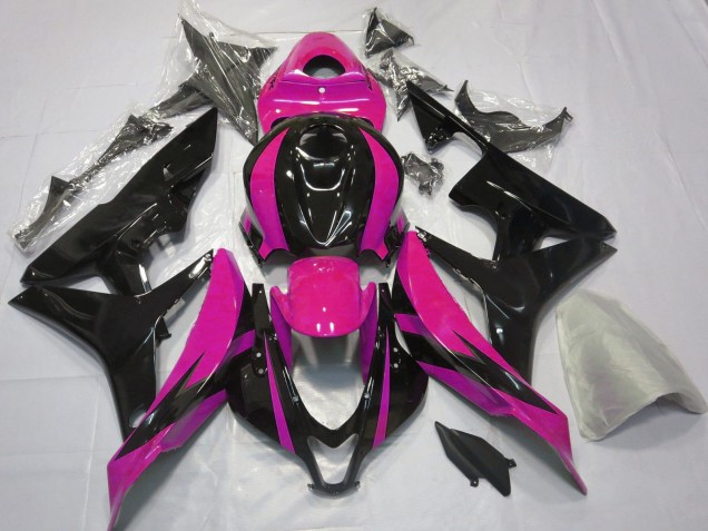 Mejores Carenados Moto Honda CBR600RR 2007-2008 - Rosa Negro Brillante OEM Estilo