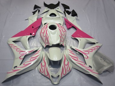 Mejores Carenados Moto Honda CBR600RR 2007-2008 - Blanco Rosa Llama