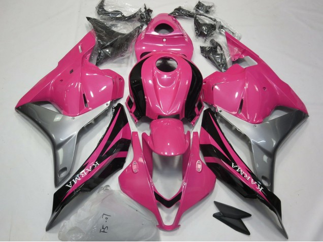 Mejores Carenados Moto Honda CBR600RR 2009-2012 - Plata Rosa Negro Brillante OEM Estilo
