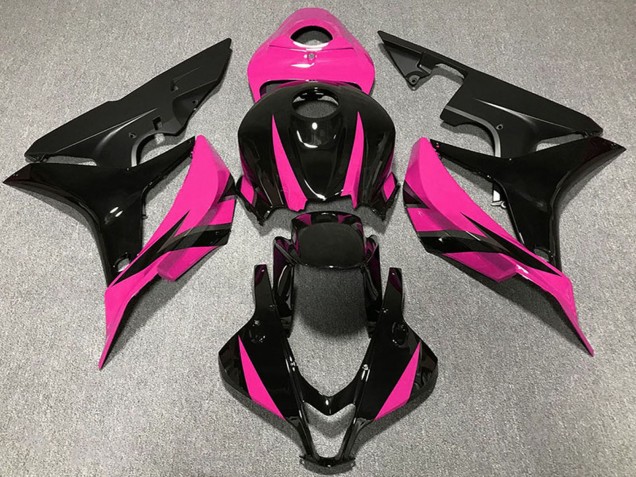 Mejores Carenados Moto Honda CBR600RR 2007-2008 - Rosa Negro Brillante Negro Mate
