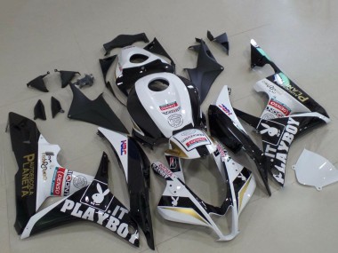 Mejores Carenados Moto Honda CBR600RR 2007-2008 - Blanco Oro Negro Brillante PlayBoy