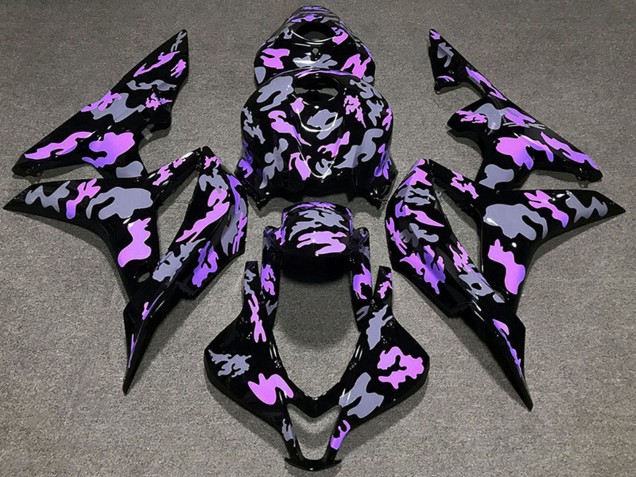 Mejores Carenados Moto Honda CBR600RR 2007-2008 - Púrpura Gris Camouflage