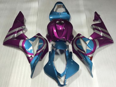 Mejores Carenados Moto Honda CBR600RR 2007-2008 - Púrpura Azul Claro Captain America