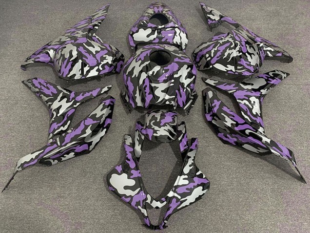 Mejores Carenados Moto Honda CBR600RR 2009-2012 - Púrpura Plata Camouflage