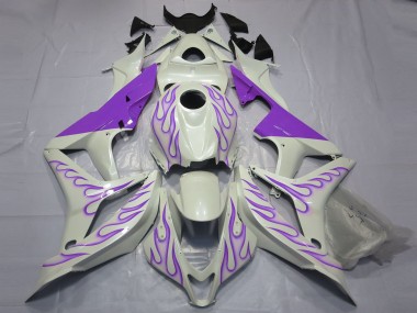 Mejores Carenados Moto Honda CBR600RR 2007-2008 - Blanco Púrpura Llama