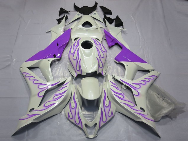Mejores Carenados Moto Honda CBR600RR 2007-2008 - Blanco Púrpura Llama