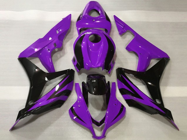 Mejores Carenados Moto Honda CBR600RR 2007-2008 - Púrpura Negro Brillante OEM Estilo