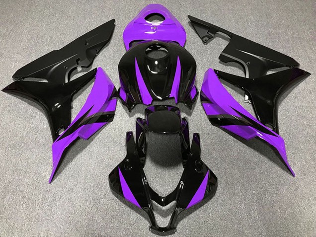 Mejores Carenados Moto Honda CBR600RR 2007-2008 - Púrpura Negro Brillante Negro Mate