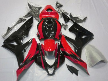 Mejores Carenados Moto Honda CBR600RR 2007-2008 - Rojo Negro Brillante OEM Estilo