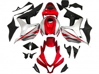 Mejores Carenados Moto Honda CBR600RR 2007-2008 - Plata Rojo Negro Brillante OEM Estilo