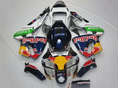 Mejores Carenados Moto Honda CBR600RR 2003-2004 - Blanco Azul Amarillo Verde Rojo Bull Diseño