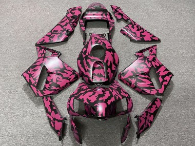Mejores Carenados Moto Honda CBR600RR 2003-2004 - Rojo Negro Camouflage