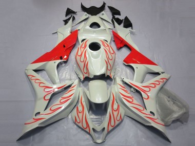 Mejores Carenados Moto Honda CBR600RR 2007-2008 - Blanco Rojo Llama