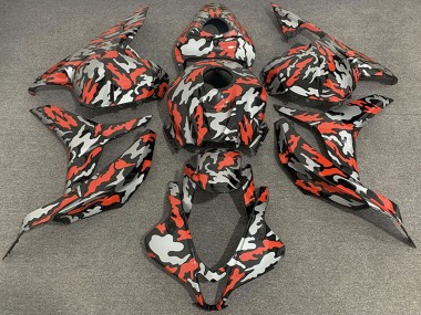 Mejores Carenados Moto Honda CBR600RR 2009-2012 - Rojo Gris Camouflage
