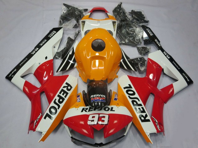 Mejores Carenados Moto Honda CBR600RR 2013-2023 - Naranja Blanco Rojo Negro Brillante Repsol 93