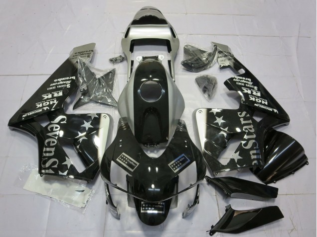 Mejores Carenados Moto Honda CBR600RR 2003-2004 - Plata Negro Brillante SevenStars