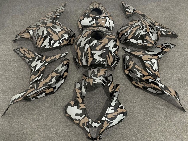Mejores Carenados Moto Honda CBR600RR 2009-2012 - Tan Plata Camouflage