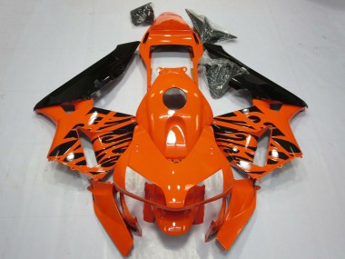 Mejores Carenados Moto Honda CBR600RR 2003-2004 - Naranja Negro Brillante Tribal