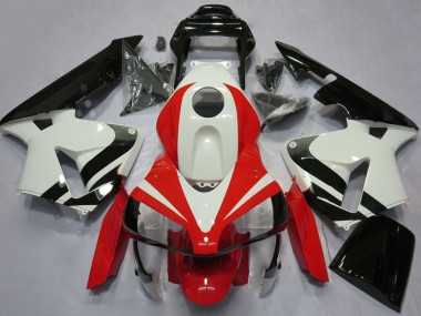 Mejores Carenados Moto Honda CBR600RR 2003-2004 - Blanco Rojo Negro Brillante OEM Estilo
