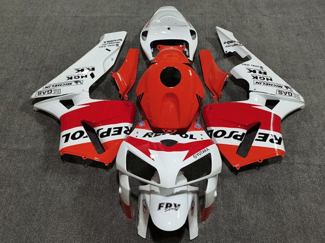 Mejores Carenados Moto Honda CBR600RR 2005-2006 - Naranja Blanco Rojo Negro Brillante Repsol Estilo