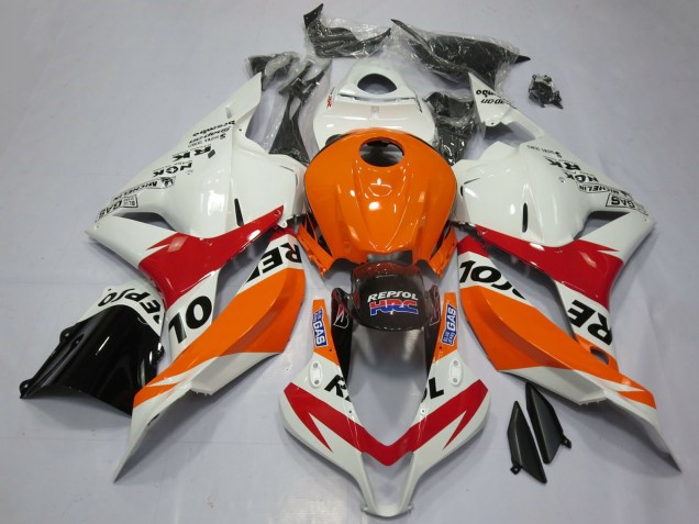 Mejores Carenados Moto Honda CBR600RR 2009-2012 - Naranja Blanco Rojo Negro Brillante Repsol