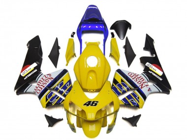 Mejores Carenados Moto Honda CBR600RR 2003-2004 - Amarillo Azul Blanco Negro Brillante Nastro Azzurro 46
