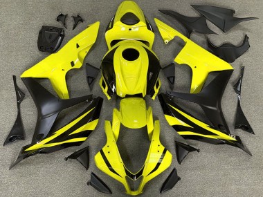Mejores Carenados Moto Honda CBR600RR 2007-2008 - Amarillo Negro Mate OEM Estilo