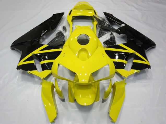 Mejores Carenados Moto Honda CBR600RR 2003-2004 - Amarillo Negro Brillante OEM Estilo