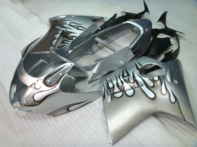Mejores Carenados Moto Honda CBR1100XX Blackbird 1996-2007 - Plata Negro Llama
