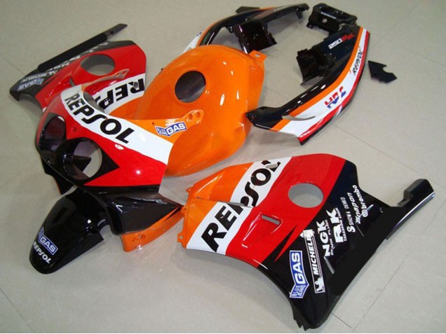 Mejores Carenados Moto Honda CBR250RR 1990-1998 - Naranja Blanco Rojo Negro Brillante Clásico Repsol