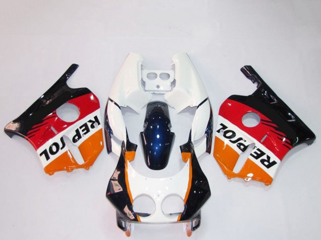 Mejores Carenados Moto Honda CBR250RR 1990-1998 - Naranja Blanco Rojo Negro Brillante Repsol