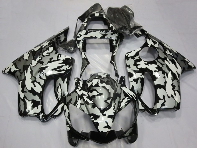 Mejores Carenados Moto Honda CBR600 F4i 2001-2003 - Blanco Gris Negro Camouflage