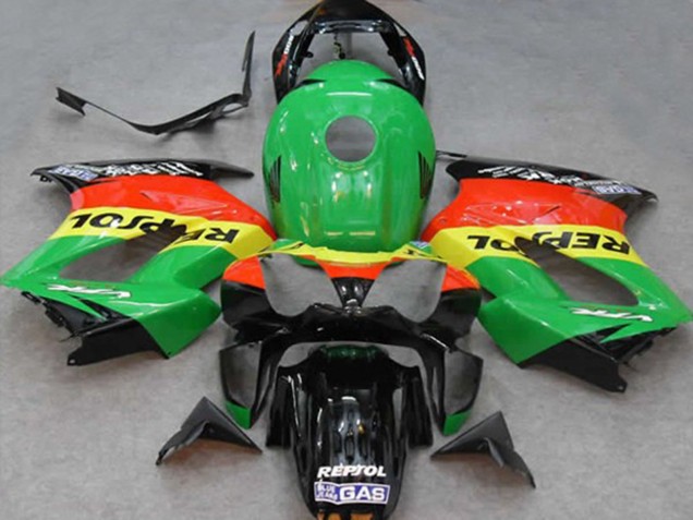 Mejores Carenados Moto Honda VFR 800 2002-2013 - Verde Amarillo Rojo Negro Repsol