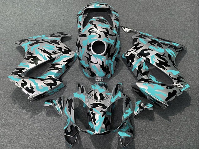 Mejores Carenados Moto Honda VFR 800 2002-2013 - Azul Verdoso Camouflage