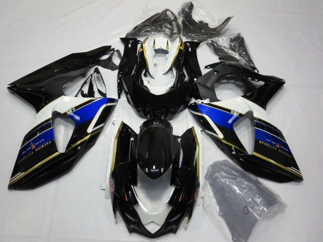 Mejores Carenados Moto Suzuki GSXR 1000 2009-2016 - Azul Blanco Oro Negro