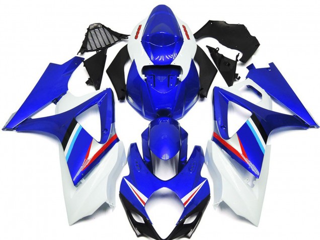 Mejores Carenados Moto Suzuki GSXR 1000 2007-2008 - Azul Blanco Rojo Negro