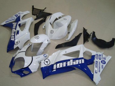 Mejores Carenados Moto Suzuki GSXR 1000 2007-2008 - Blanco Azul Jordan