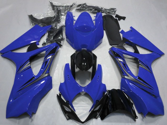 Mejores Carenados Moto Suzuki GSXR 1000 2007-2008 - Azul Negro Brillante OEM Estilo