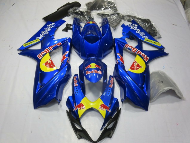 Mejores Carenados Moto Suzuki GSXR 1000 2007-2008 - Azul Amarillo Rojo Bull