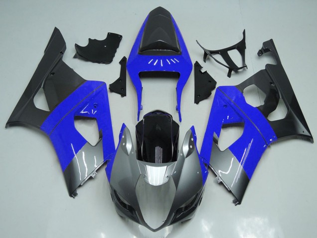 Mejores Carenados Moto Suzuki GSXR 1000 2003-2004 - Azul Plata Negro