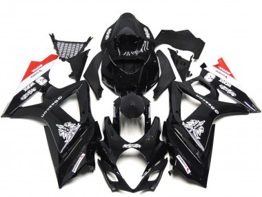 Mejores Carenados Moto Suzuki GSXR 1000 2007-2008 - Negro Brillante Blanco Rojo