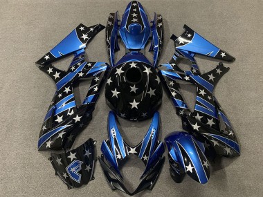 Mejores Carenados Moto Suzuki GSXR 1000 2007-2008 - Azul Negro Brillante Estrella